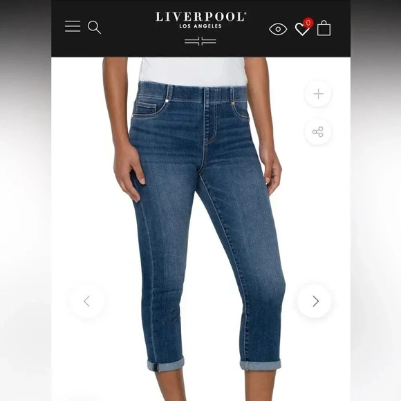 Stitch Fix Liverpool Los Angeles Chloe Crop In Brinkley Wash Size 8/29 NWT Denim - Picture 7 of 11